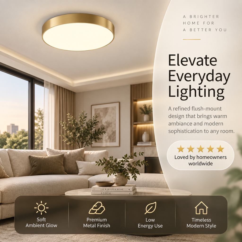 Minimalist Golden LED Chandelier for Corridor & Bedroom