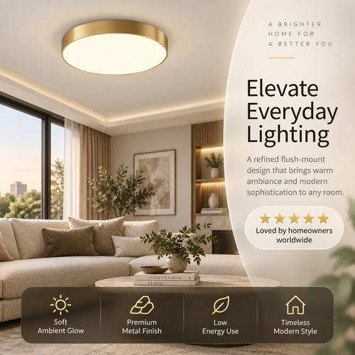 Minimalist Golden LED Chandelier for Corridor & Bedroom