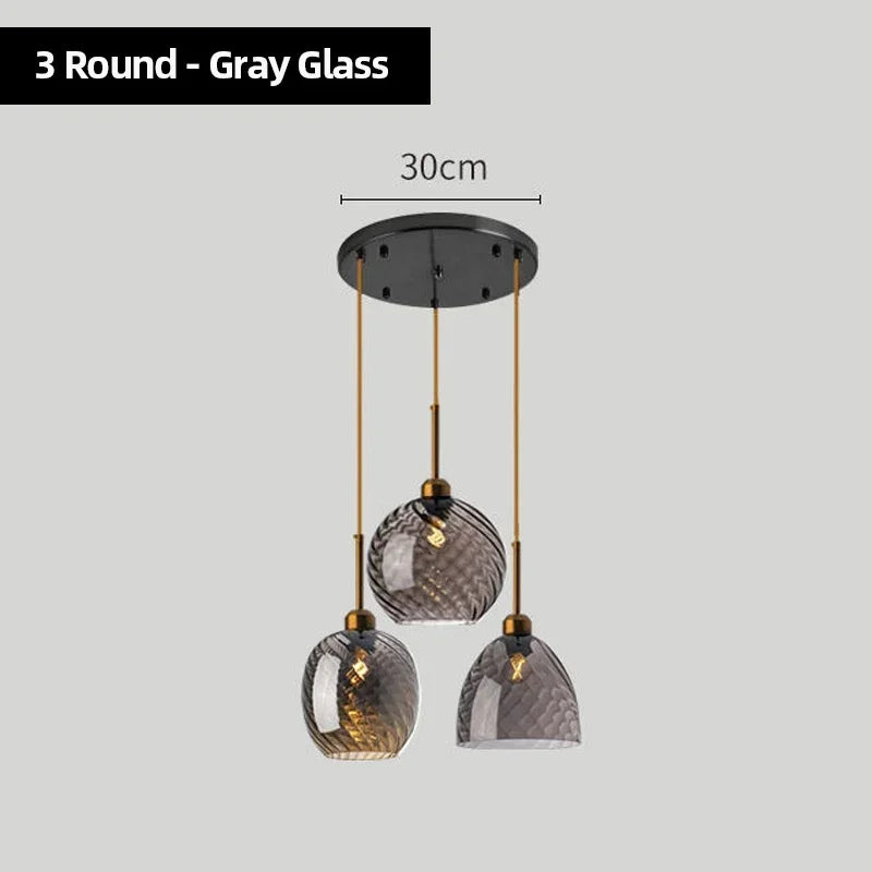 Modern Glass Chandelier Pendant Lights for Bedside Bar Kitchen Restaurant Dining-table Stair Lamp Villa Hotel Home Lighting