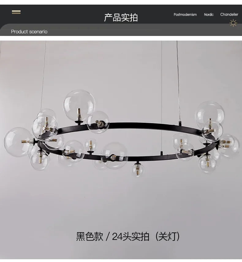 Modern Creative Bubble Chandelier LED Pendant Light Fixture for Living Room Dining Room Bedroom Home Decor Ceiling Lamp