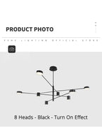 Living Room Chandelier Simple Black Nordic Lighting Creative Personality Net Red Light Restaurant Wrought Iron Lighting