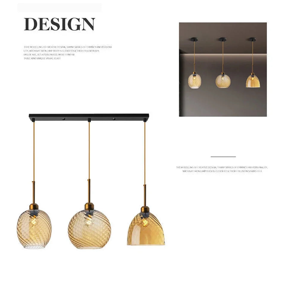 Modern Glass Chandelier Pendant Lights for Bedside Bar Kitchen Restaurant Dining-table Stair Lamp Villa Hotel Home Lighting