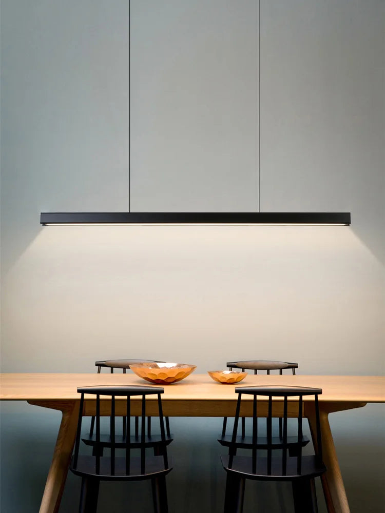 Modern minimalist LED straight strip pendant light, dining table, bar counter, office desk hanging pendant light, home lighting