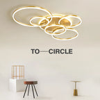 Modern Round Design Living Room Bedroom LED Ceiling Light Golden Ring Light Lighting Decorative Lighting Indoor Chandelier