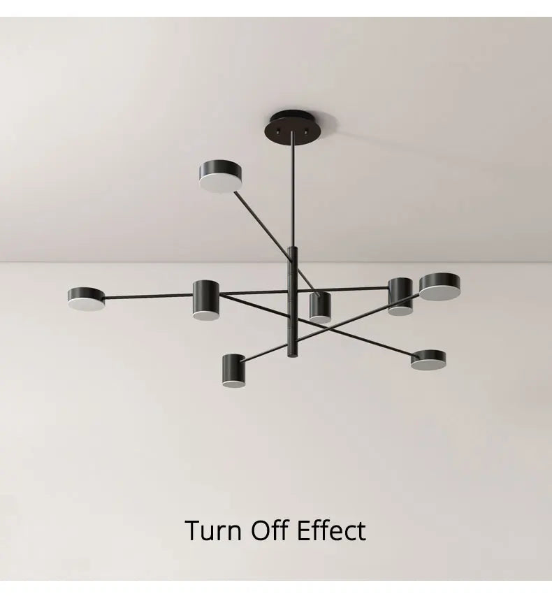 Living Room Chandelier Simple Black Nordic Lighting Creative Personality Net Red Light Restaurant Wrought Iron Lighting