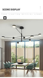 Living Room Chandelier Simple Black Nordic Lighting Creative Personality Net Red Light Restaurant Wrought Iron Lighting
