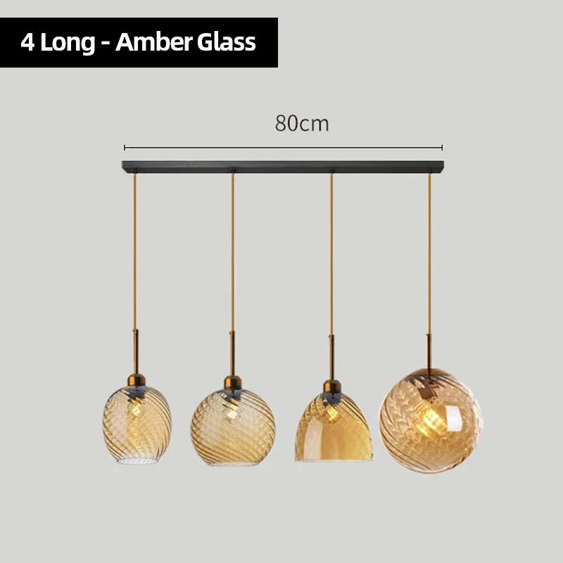 Modern Glass Chandelier Pendant Lights for Bedside Bar Kitchen Restaurant Dining-table Stair Lamp Villa Hotel Home Lighting