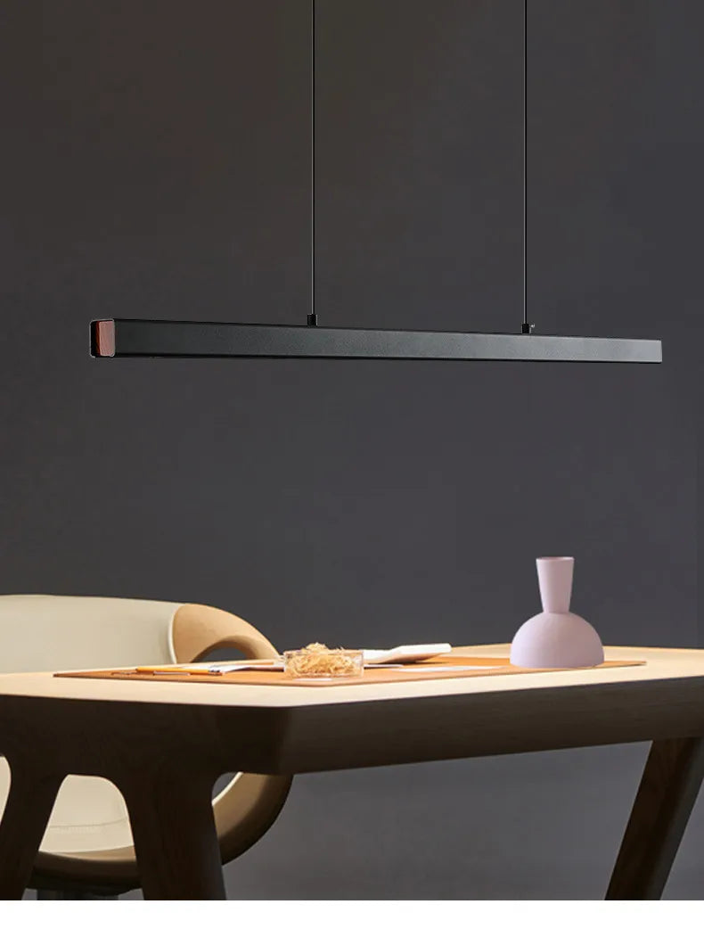 Modern minimalist LED straight strip pendant light, dining table, bar counter, office desk hanging pendant light, home lighting