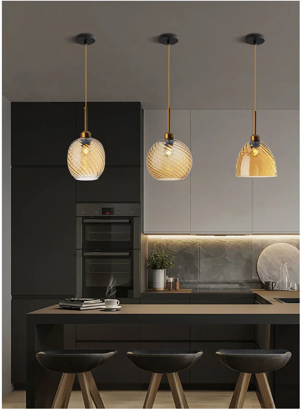Modern Glass Chandelier Pendant Lights for Bedside Bar Kitchen Restaurant Dining-table Stair Lamp Villa Hotel Home Lighting