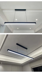 Modern minimalist LED straight strip pendant light, dining table, bar counter, office desk hanging pendant light, home lighting