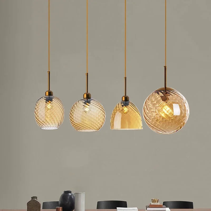 Modern Glass Chandelier Pendant Lights for Bedside Bar Kitchen Restaurant Dining-table Stair Lamp Villa Hotel Home Lighting