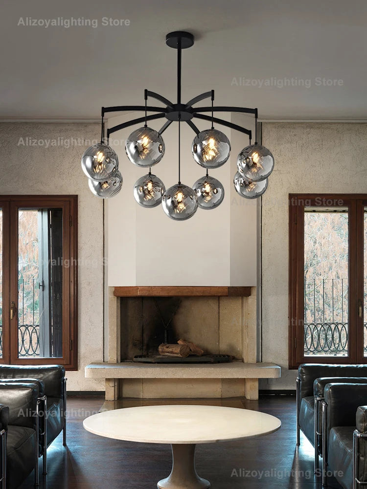 Zoya New Italy Texture Glass Pendant Light Hanging Lamp Lustre Suspension Luminaire Lampen For Dinning Room Living Room Villa