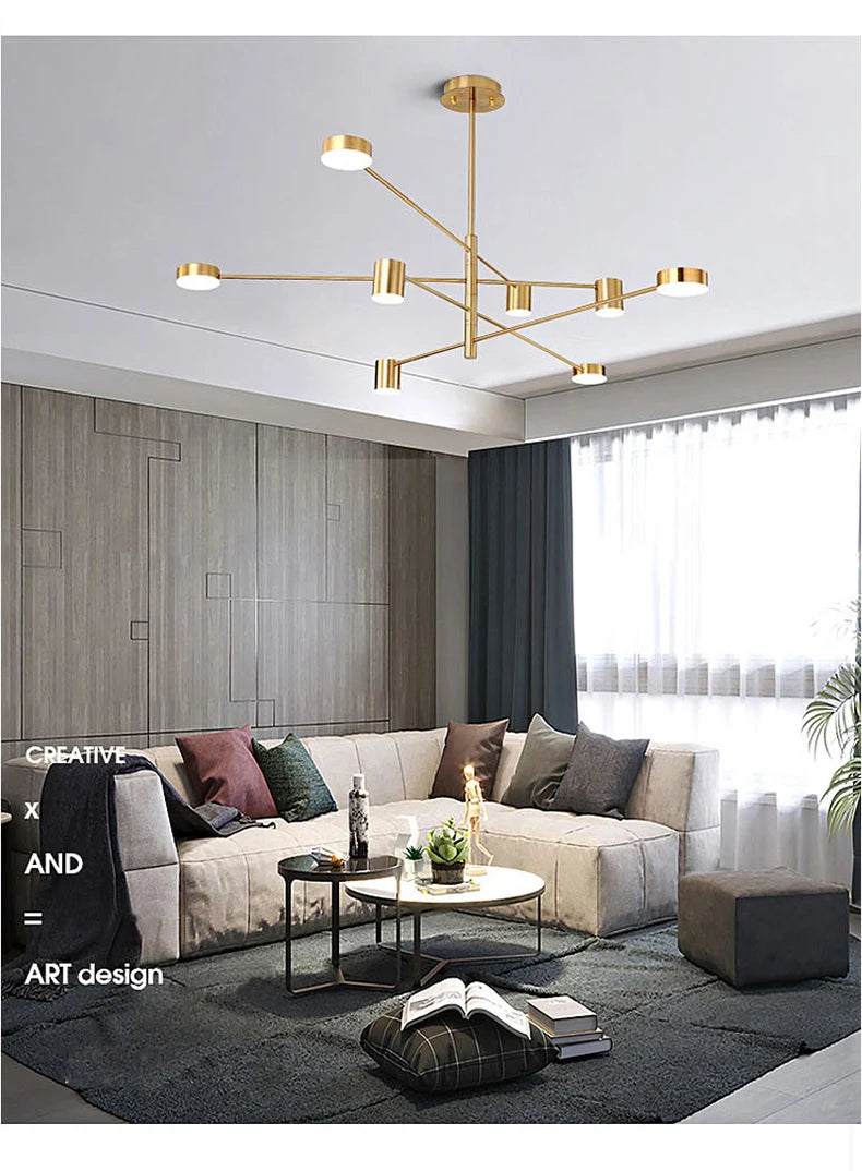 Living Room Chandelier Simple Black Nordic Lighting Creative Personality Net Red Light Restaurant Wrought Iron Lighting