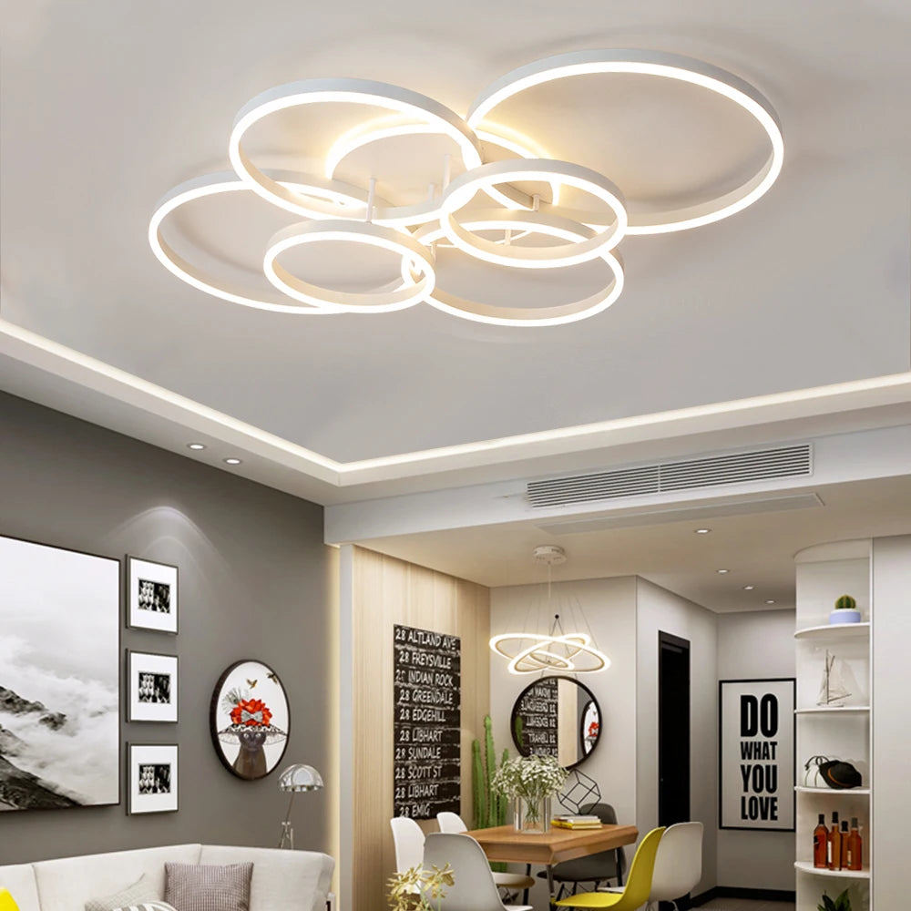 Modern Round Design Living Room Bedroom LED Ceiling Light Golden Ring Light Lighting Decorative Lighting Indoor Chandelier