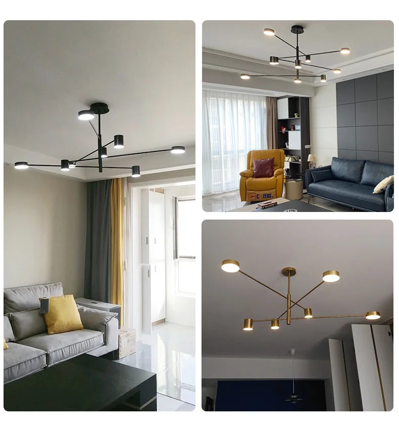 Living Room Chandelier Simple Black Nordic Lighting Creative Personality Net Red Light Restaurant Wrought Iron Lighting
