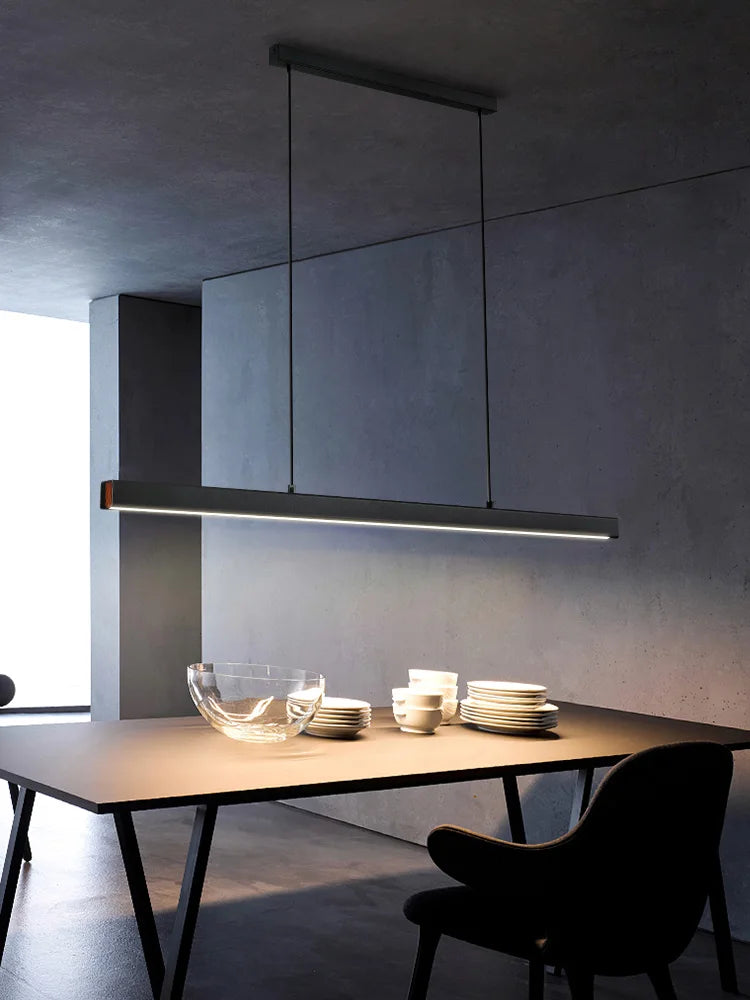Modern minimalist LED straight strip pendant light, dining table, bar counter, office desk hanging pendant light, home lighting