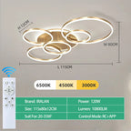 Modern Round Design Living Room Bedroom LED Ceiling Light Golden Ring Light Lighting Decorative Lighting Indoor Chandelier