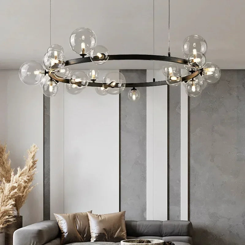 Modern Creative Bubble Chandelier LED Pendant Light Fixture for Living Room Dining Room Bedroom Home Decor Ceiling Lamp