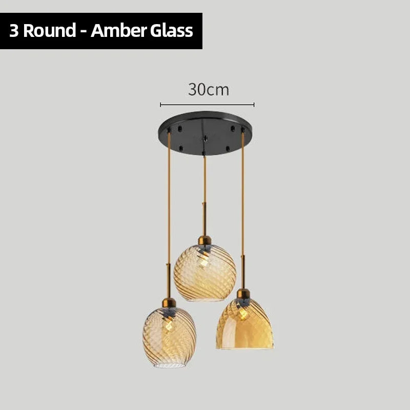 Modern Glass Chandelier Pendant Lights for Bedside Bar Kitchen Restaurant Dining-table Stair Lamp Villa Hotel Home Lighting