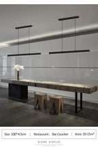 Modern minimalist LED straight strip pendant light, dining table, bar counter, office desk hanging pendant light, home lighting