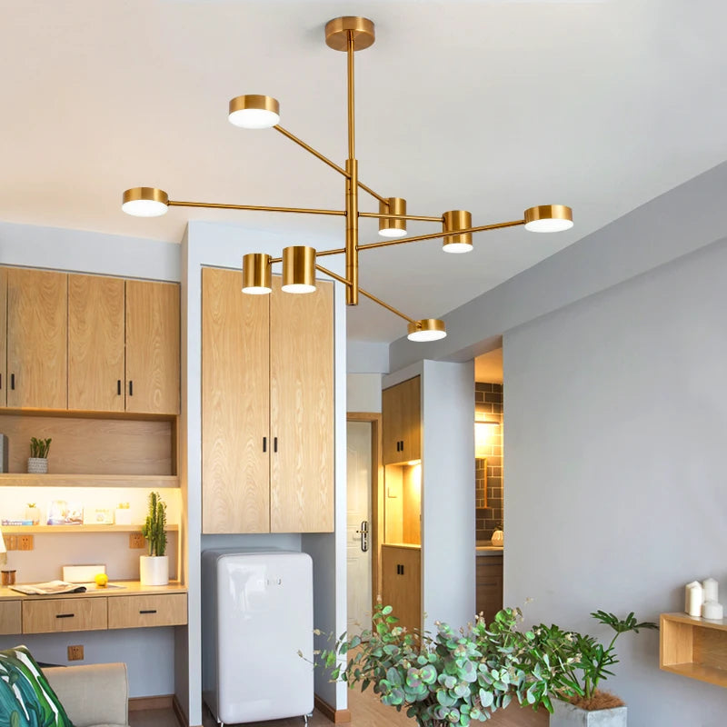 Living Room Chandelier Simple Black Nordic Lighting Creative Personality Net Red Light Restaurant Wrought Iron Lighting