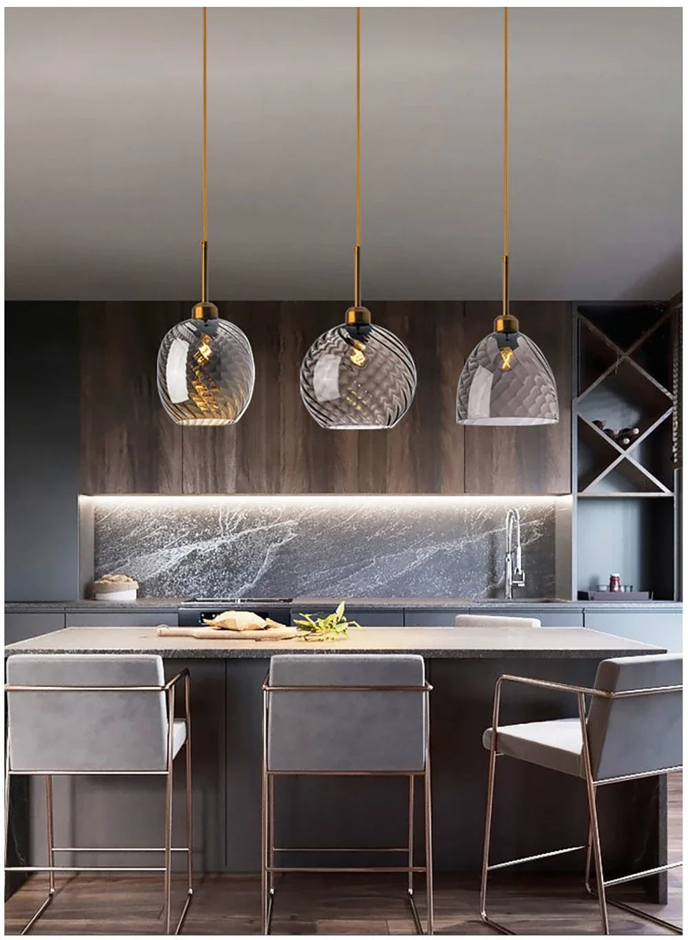 Modern Glass Chandelier Pendant Lights for Bedside Bar Kitchen Restaurant Dining-table Stair Lamp Villa Hotel Home Lighting