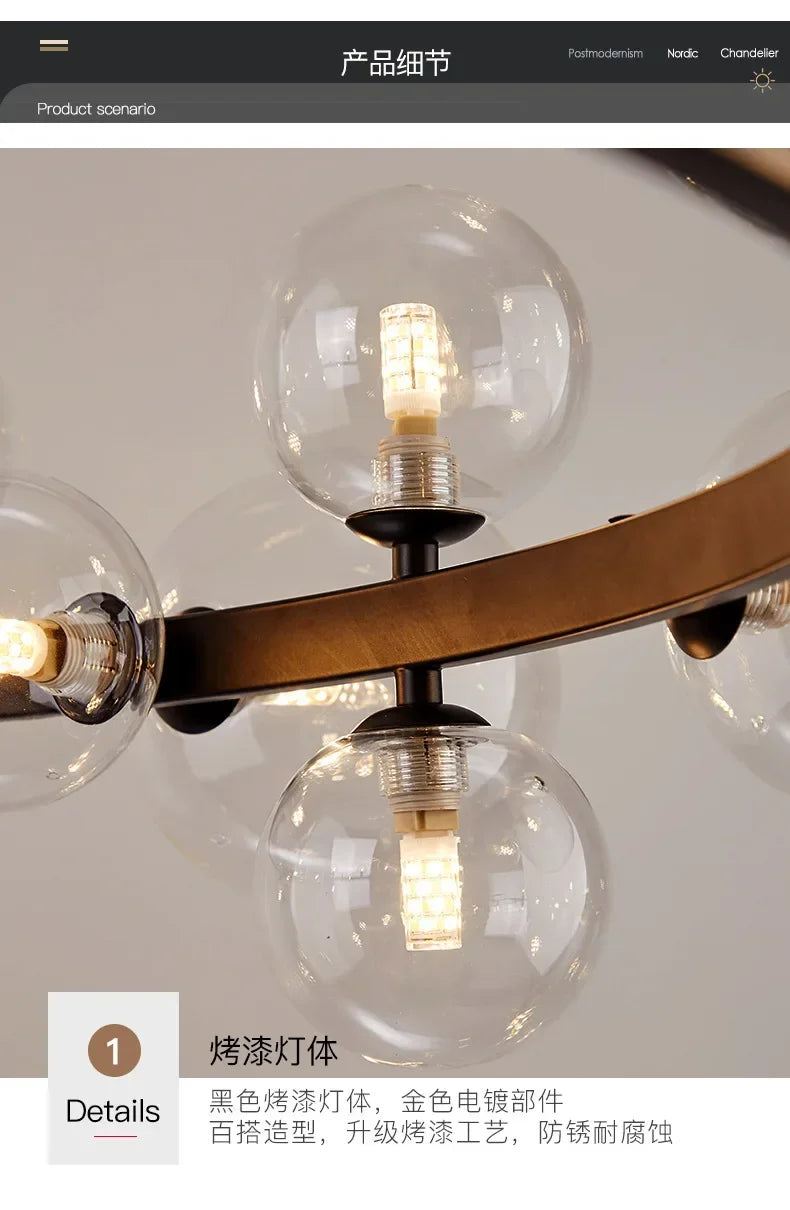Modern Creative Bubble Chandelier LED Pendant Light Fixture for Living Room Dining Room Bedroom Home Decor Ceiling Lamp