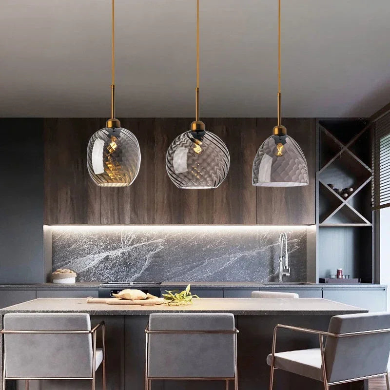 Modern Glass Chandelier Pendant Lights for Bedside Bar Kitchen Restaurant Dining-table Stair Lamp Villa Hotel Home Lighting