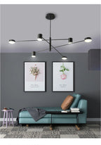 Living Room Chandelier Simple Black Nordic Lighting Creative Personality Net Red Light Restaurant Wrought Iron Lighting