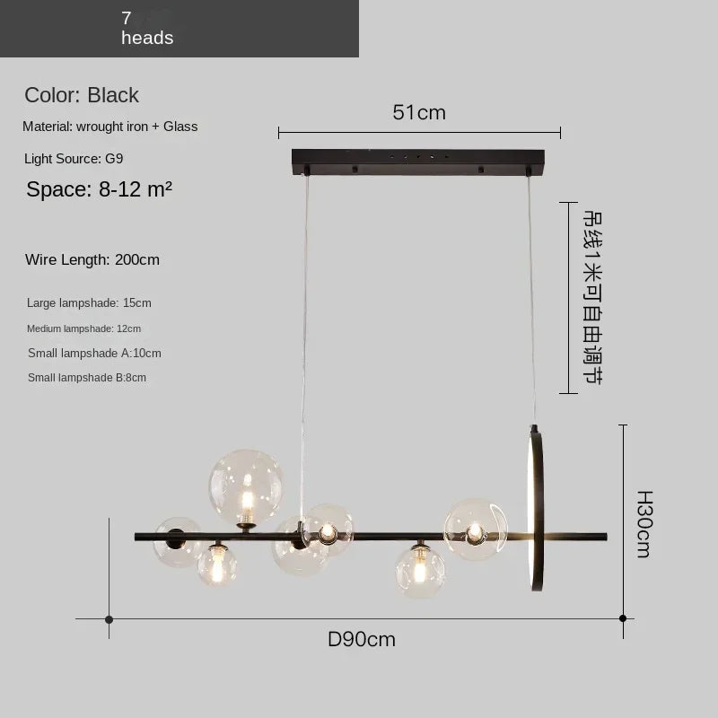 Modern Creative Bubble Chandelier LED Pendant Light Fixture for Living Room Dining Room Bedroom Home Decor Ceiling Lamp