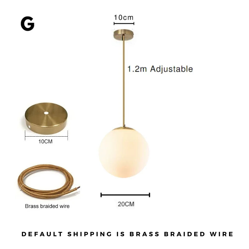 Modern Pendant Light Nordic Minimalist Hanging Lamp Ceiling Decoration Glass Ball Lighting Living Bedroom Dining Room