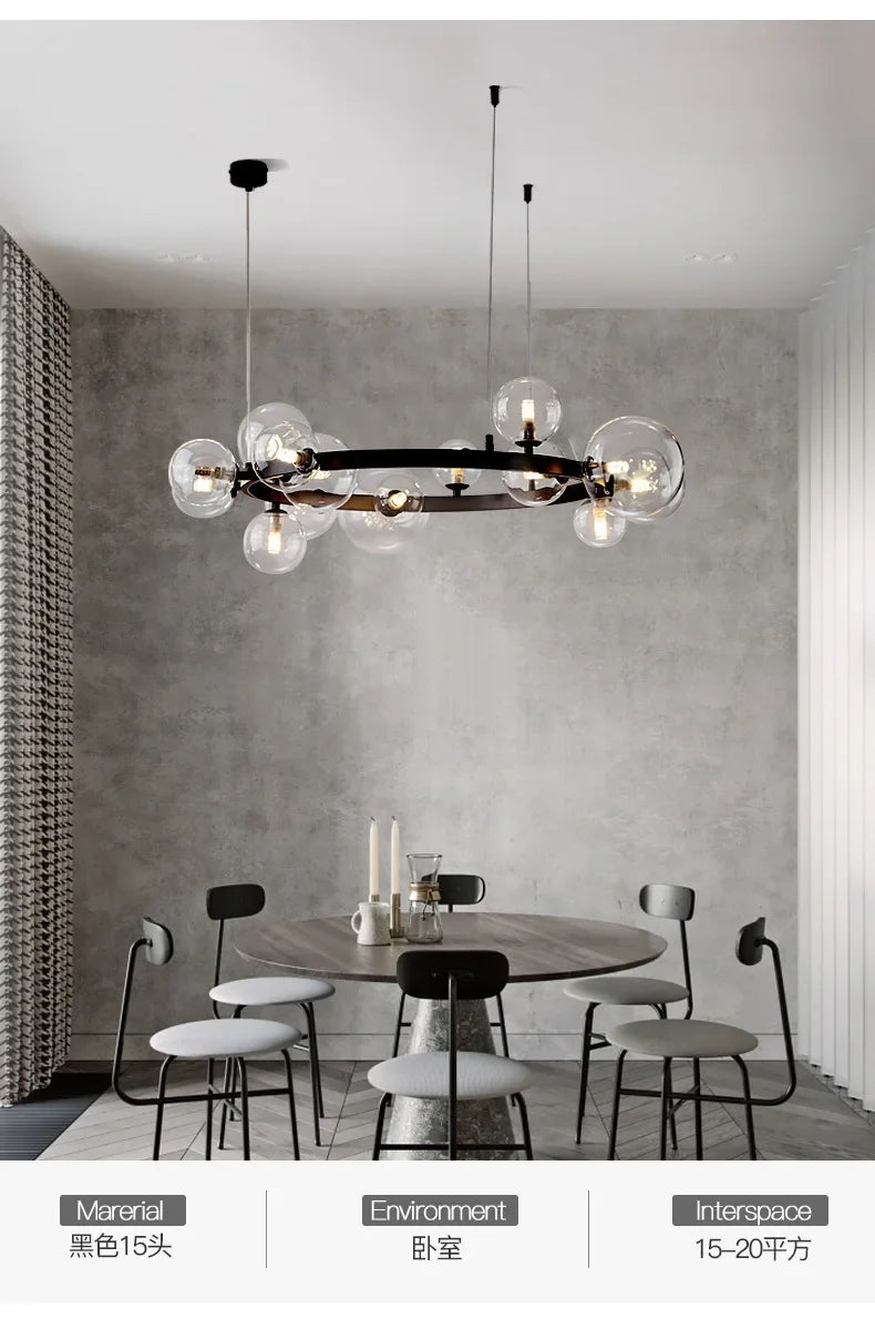 Modern Creative Bubble Chandelier LED Pendant Light Fixture for Living Room Dining Room Bedroom Home Decor Ceiling Lamp