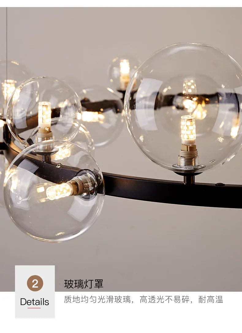 Modern Creative Bubble Chandelier LED Pendant Light Fixture for Living Room Dining Room Bedroom Home Decor Ceiling Lamp