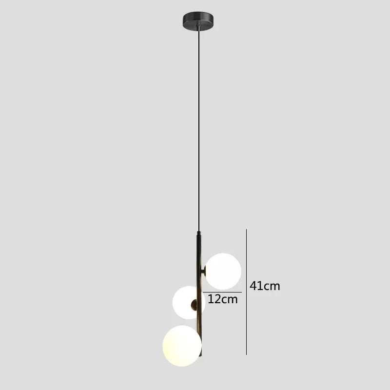 Modern LED Glass Ball LED Pendant Lights Nordic Black Bedroom Hanging Lamp Living Room Dining Decor Lights Fixture