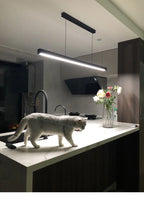 Modern minimalist LED straight strip pendant light, dining table, bar counter, office desk hanging pendant light, home lighting