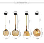 Modern Glass Chandelier Pendant Lights for Bedside Bar Kitchen Restaurant Dining-table Stair Lamp Villa Hotel Home Lighting
