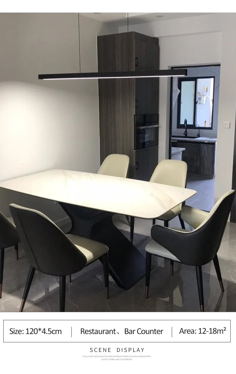 Modern minimalist LED straight strip pendant light, dining table, bar counter, office desk hanging pendant light, home lighting
