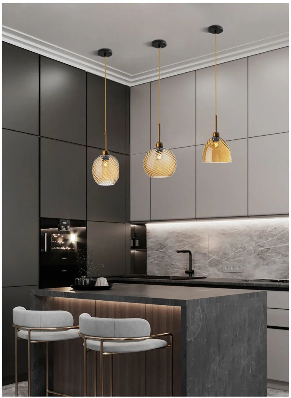 Modern Glass Chandelier Pendant Lights for Bedside Bar Kitchen Restaurant Dining-table Stair Lamp Villa Hotel Home Lighting