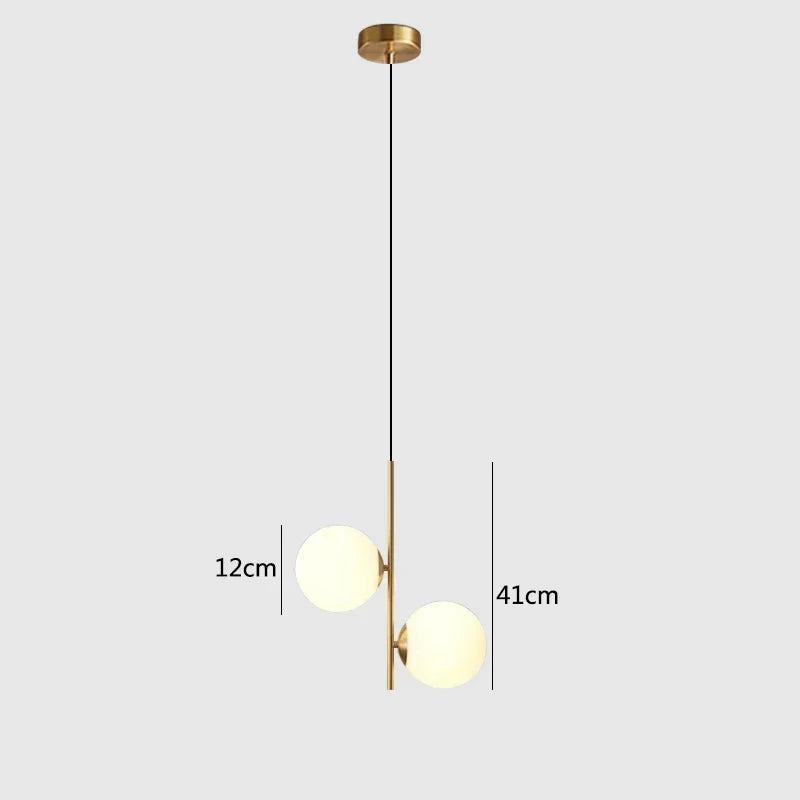 Modern LED Glass Ball LED Pendant Lights Nordic Black Bedroom Hanging Lamp Living Room Dining Decor Lights Fixture