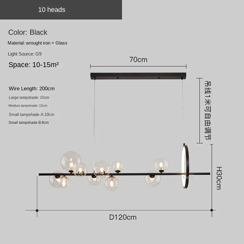 Modern Creative Bubble Chandelier LED Pendant Light Fixture for Living Room Dining Room Bedroom Home Decor Ceiling Lamp