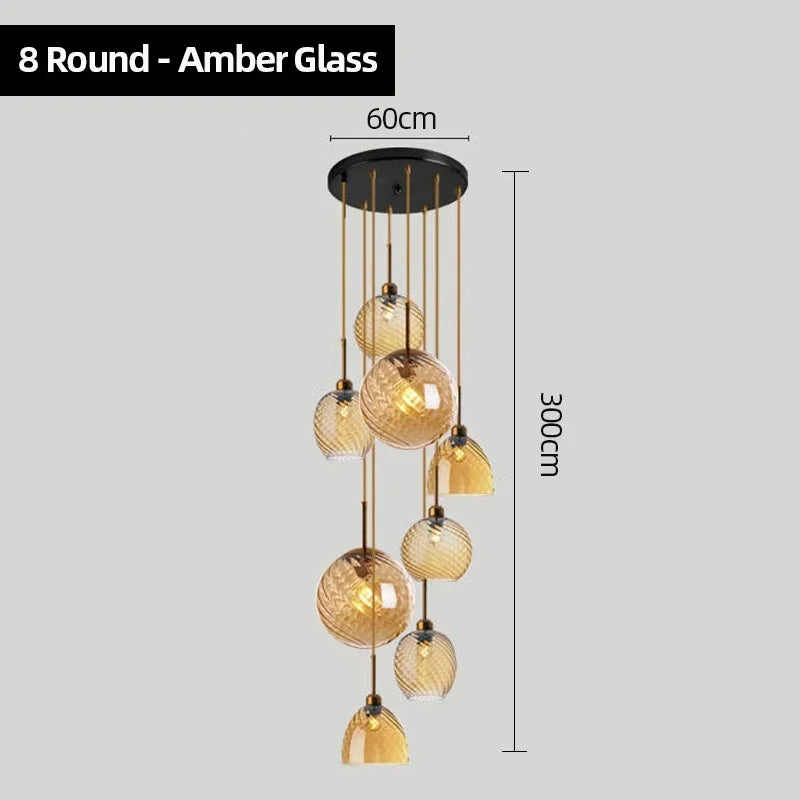 Modern Glass Chandelier Pendant Lights for Bedside Bar Kitchen Restaurant Dining-table Stair Lamp Villa Hotel Home Lighting