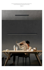 Modern minimalist LED straight strip pendant light, dining table, bar counter, office desk hanging pendant light, home lighting