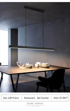 Modern minimalist LED straight strip pendant light, dining table, bar counter, office desk hanging pendant light, home lighting