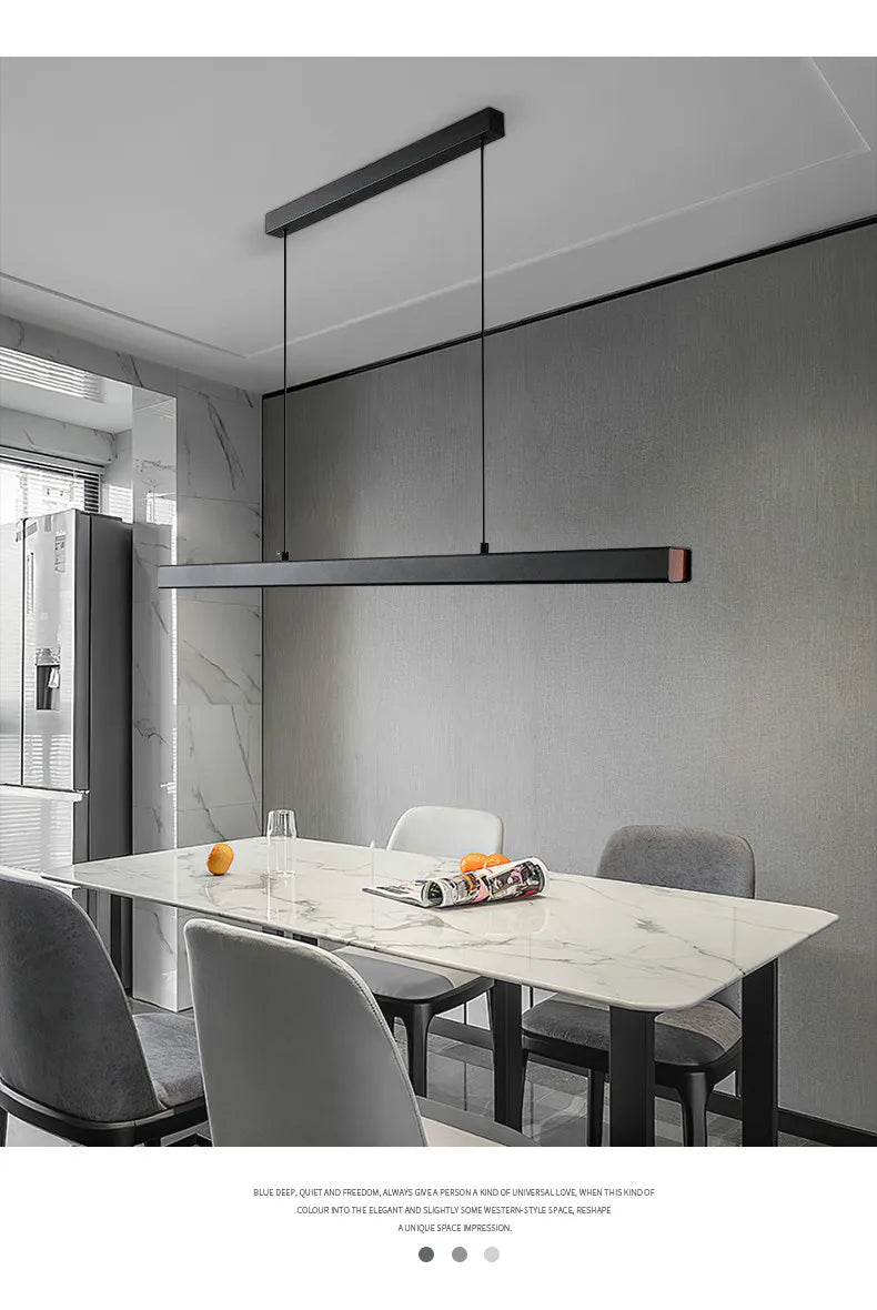Modern minimalist LED straight strip pendant light, dining table, bar counter, office desk hanging pendant light, home lighting