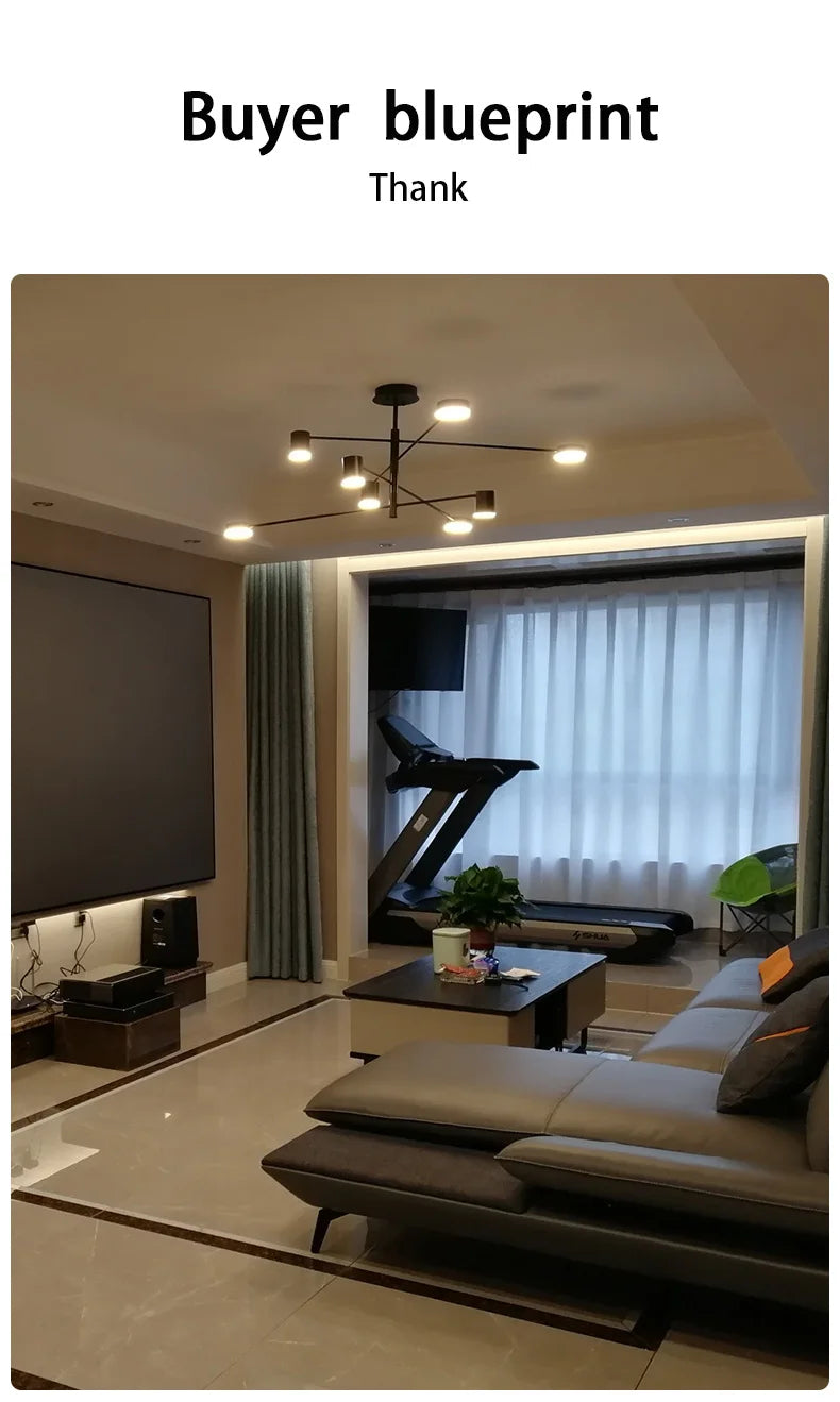 Living Room Chandelier Simple Black Nordic Lighting Creative Personality Net Red Light Restaurant Wrought Iron Lighting