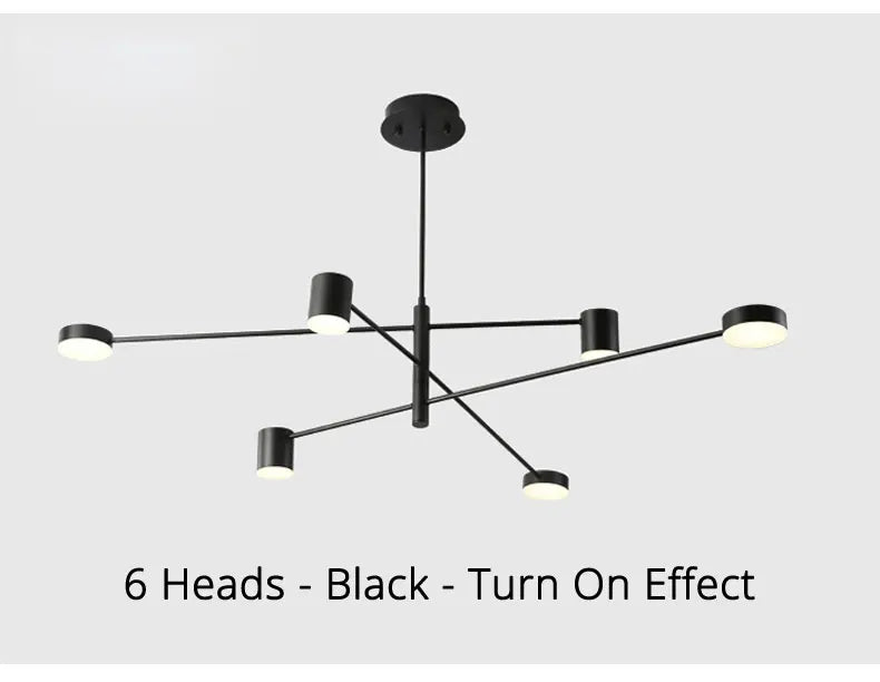 Living Room Chandelier Simple Black Nordic Lighting Creative Personality Net Red Light Restaurant Wrought Iron Lighting
