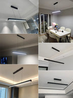 Modern minimalist LED straight strip pendant light, dining table, bar counter, office desk hanging pendant light, home lighting