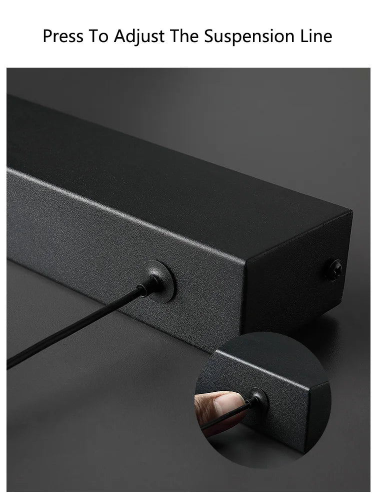 Modern minimalist LED straight strip pendant light, dining table, bar counter, office desk hanging pendant light, home lighting
