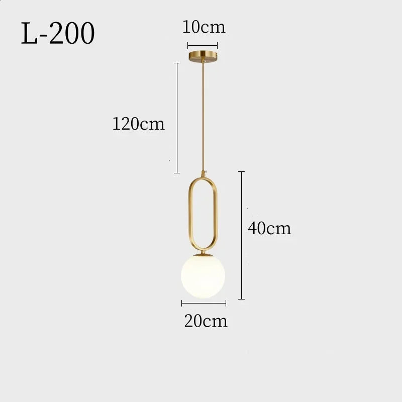 Modern Pendant Light Nordic Minimalist Hanging Lamp Ceiling Decoration Glass Ball Lighting Living Bedroom Dining Room