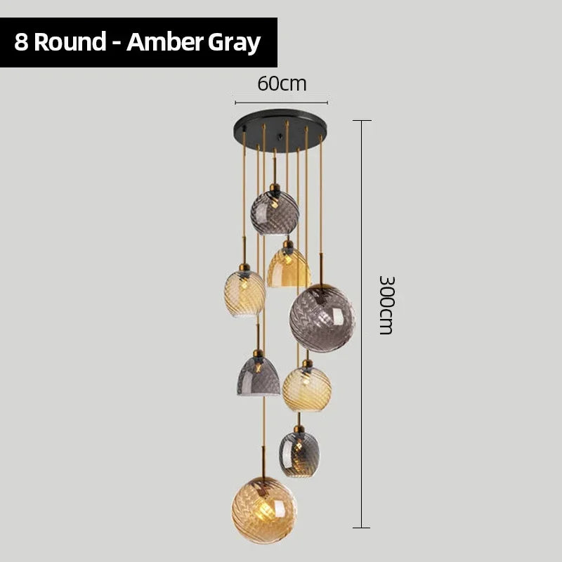 Modern Glass Chandelier Pendant Lights for Bedside Bar Kitchen Restaurant Dining-table Stair Lamp Villa Hotel Home Lighting